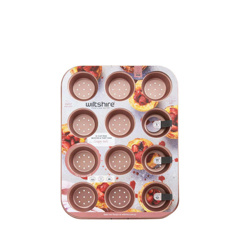 Wiltshire Rose Gold Perforated Mini Quiche & Tart Pan 12 Cup