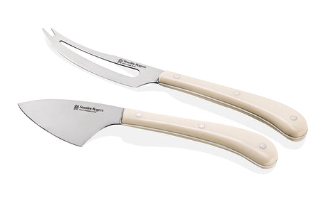 Stanley Rogers Pistol Grip Cream 2 Piece Cheese Knife Set HW1098, stainless steel